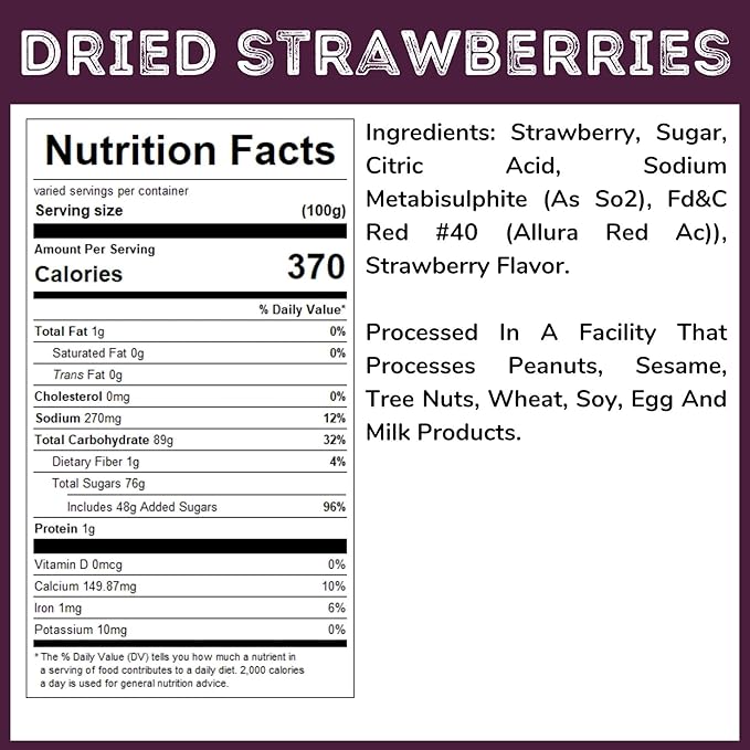 WinCrest Dried Candied Strawberries - 5 Lb Case