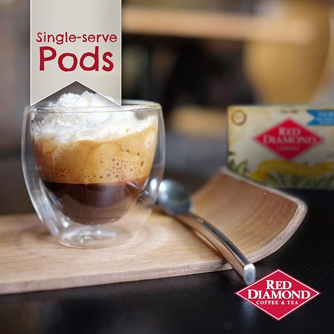 Red Diamond Coffee Cups Breakfast Blend Medium Roast Single Serve Coffee Cups Compatible with Most Brewers 6 Boxes of 12 Pods (72 Servings)