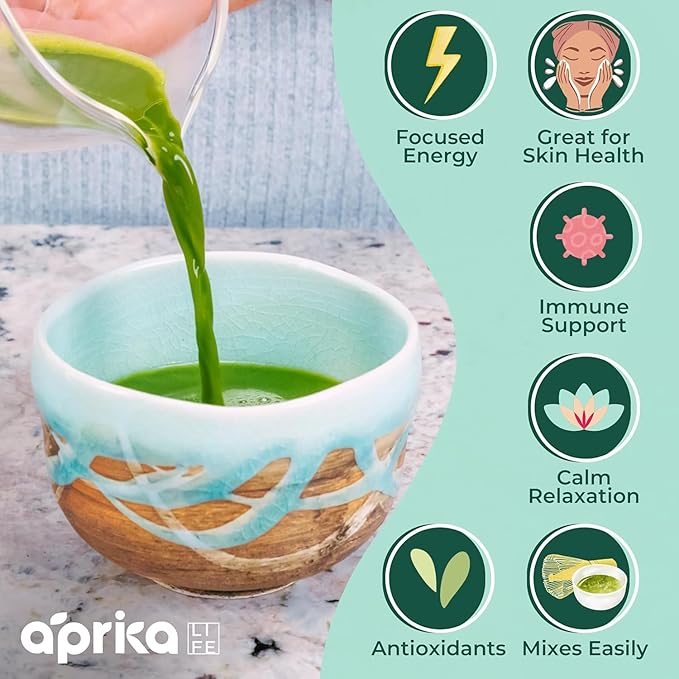 Authentic Japanese Ceremonial Grade Matcha Powder First Harvest Organic Ceremonial Matcha Green Tea Powder – 1.1lb oz/ 500g – No Sugar Added Matcha Ceremonial - by AprikaLife