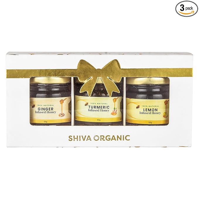 White and Gold Gift Box (3 x 50g Infused Honey)