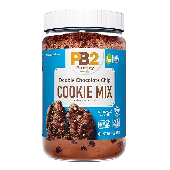 PB2 Pantry Bundle of Chocolate Chip Brownie Double Chocolate Chip Cookie &amp Chocolate Chip Cookie Mix | Certified Vegan Gluten-Free Non-GMO 4g Plant Protein per Serving 16oz Jars [Pack Of 3]
