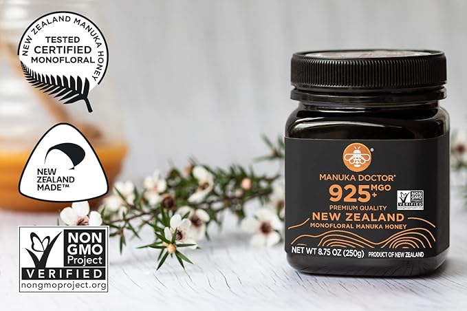 MANUKA DOCTOR - MGO 925+ and MGO 525+ Manuka Honey Monofloral Value Bundle 100% Pure New Zealand Honey. Certified. Guaranteed. RAW. Non-GMO 2 x 8.75oz Pots