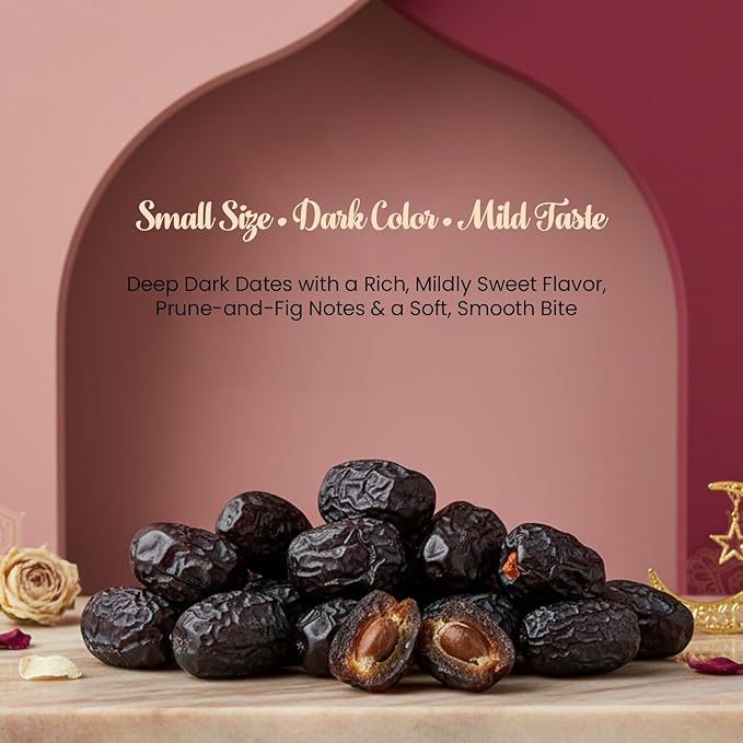 Sahara Gold Ajwa Dates - Authentic Saudi Grown from Al- Madinah - NON-GMO &amp Gluten Free Fiber Rich Healthy Snacks - Naturally Mildly Sweet - Bulk Pack Non-Pitted Dates - For Ramadan &amp Snacking