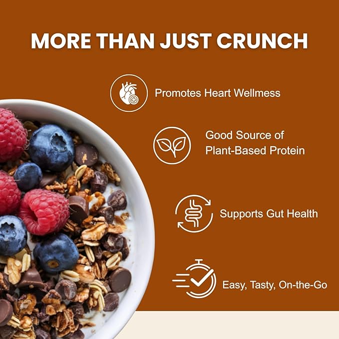 Erin Baker’s Homestyle Double Chocolate Granola with Ancient Grains - Made from Natural Ingredients Crunchy Versatile Snack or Cereal - Vegan Friendly Non-GMO Resealable 160oz Bag 1-Pack