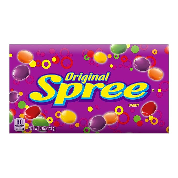 Wonka Spree Original Hard Candy 5 Ounce Theater Candy Boxes (Pack of 12)