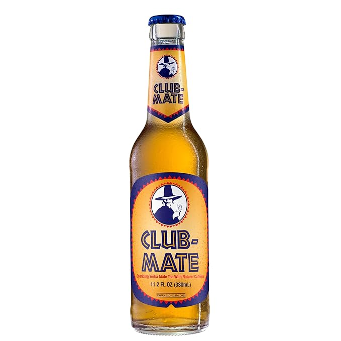 Club-Mate Sparkling Yerba Mate Tea (12 Pack 11.2 oz Bottles) | Berlin's Famous Soft Drink | Natural Energy Low Sugar All Natural Flavors | Vegan Gluten-Free Non-alcoholic