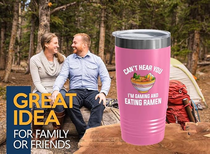 Ramen Lover Pink Edition Tumbler 20oz - Can't hear you - Food Lovers chicken pumpkin vegan pantry spicy noodles