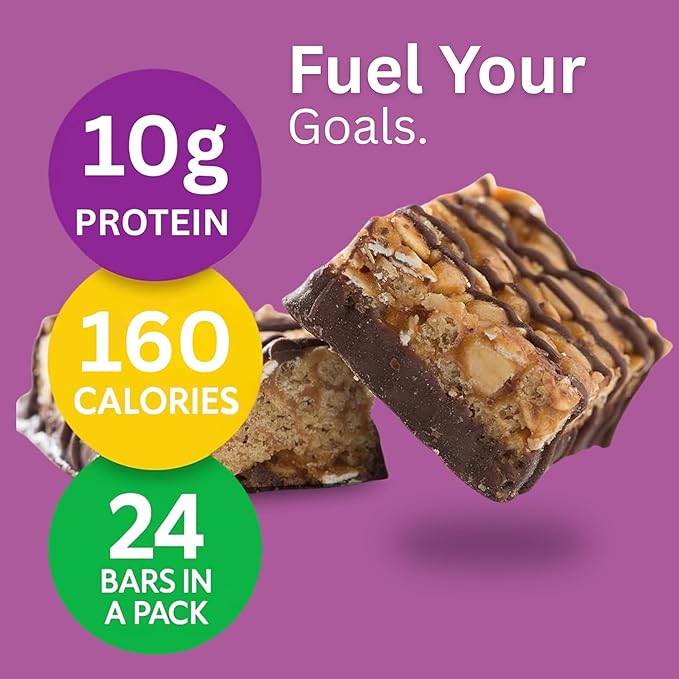 HMR® Protein Bars 24 Count – Double Chocolate Chip &amp Chocolate Peanut Butter | High-Protein Low-Calorie Snack or Dessert | 10g Protein per Bar | Supports Weight Maintenance &amp Healthy Lifestyl