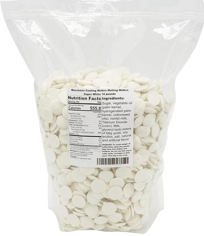 Merckens Coating Wafers Melting Wafers Super White 10 pounds