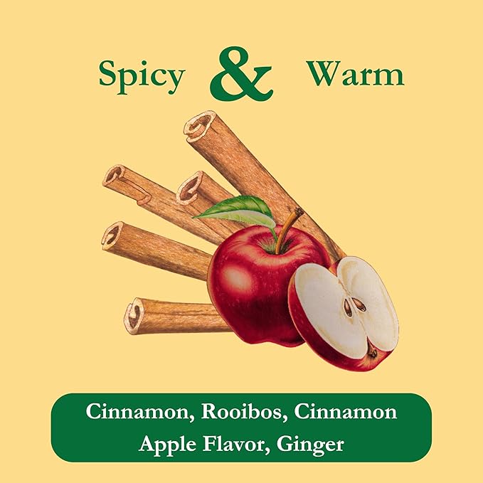 Tadin Cinnamon Apple Herbal Tea Caffeine Free Decaf 24 Tea Bags Pack of 6