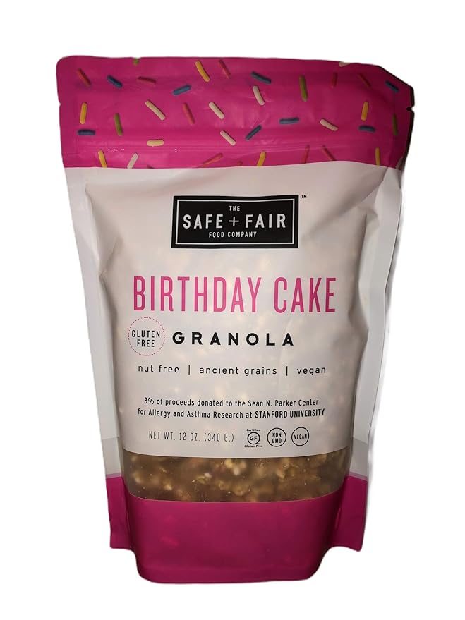 2 set. The Safe + Fair Food Company Birthday Cake Granola 12 Ounce Pouch