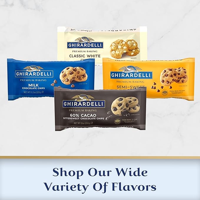 GHIRARDELLI 72% Cacao Dark Chocolate Premium Baking Chips 10 oz Bag Rich Bittersweet Chocolate Chips Made with Real Vanilla Extract