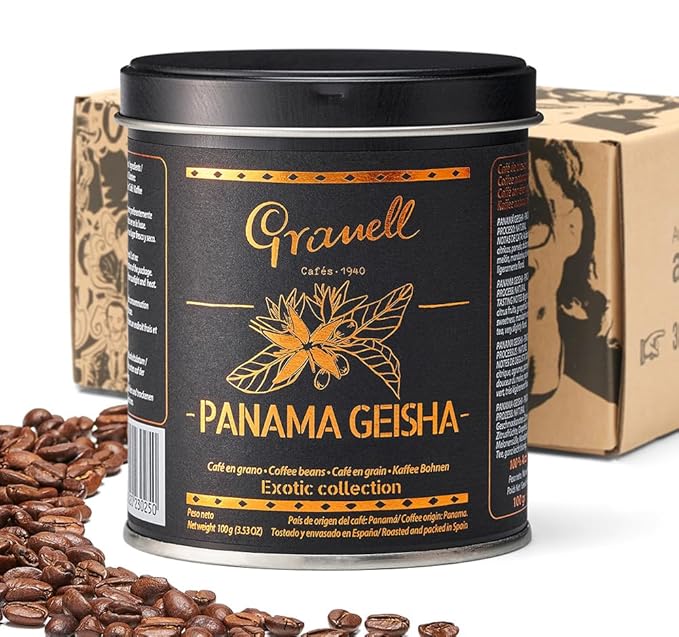 Panama Geisha Coffee Beans: Cafés Granell Hacienda Esmeralda Whole Bean Coffee Medium Roast Premium Low Acid Panama Coffee from Arabica Coffee Beans Gourmet Coffee Lover Gifts for Men &amp Women 3.