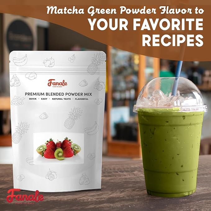 Fanale Premium Matcha Green Bubble Tea Flavoring Powder | Perfect for Baking Smoothies Desserts and Drinks | Instant Flavoring Powder for Boba Milk Tea - 2.2 Pounds (Pack of 1)