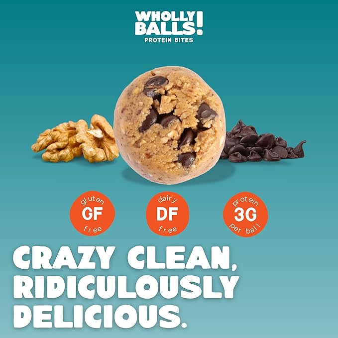 Wholly Balls Protein Bites – Healthy Plant-Based Snack | High Protein Low Sugar Gluten-Free Energy Balls (Pack of 3 Breakfast Ball)
