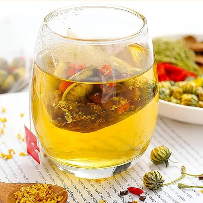 Liver Detox Herbal Tea Liver Detox Tea Organic Dandelion Chrysanthemum Cassia Seed Goji Berry Tea Milk Thistle Chinese Kidney &amp Liver Health Tea Bags - 8 Ingredients Natural Blend Formula (2)