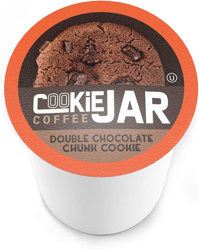 Cookie Jar Double Chocolate Chunk Flavored Coffee Pods for Keurig K Cup Brewers 40 Count – Rich Chocolate Flavor in Every Cup Perfect for Dessert Lovers