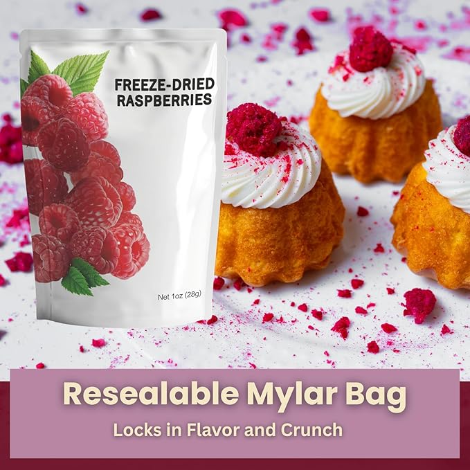 Wise Harvest Freeze-Dried Raspberries – Five 1oz Packs | Single Ingredient Snack | 100% Real Fruit No Sugar Added Just Crunch | Healthy Vegan Gluten-Free Snack for Kids &amp Adults