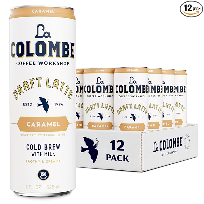 La Colombe Coffee Caramel Draft Latte 11 fl oz Cans (Pack of 12) Coffeehouse Quality Cold Brew Specialty Grade Coffee Beans Ready-to-Drink On-the-Go