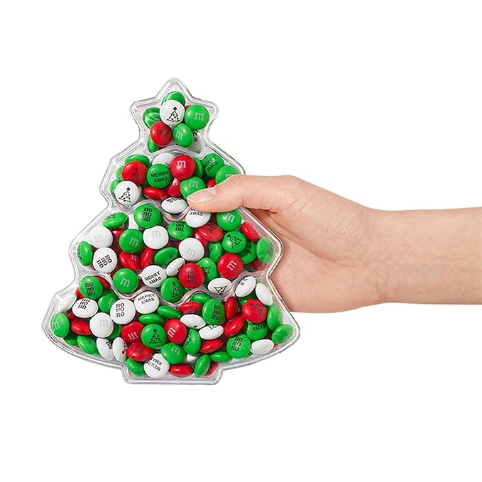 M&ampM’S Christmas Tree Gift Box Pre-Designed Colorful Christmas Candy Mix Perfect for Holiday Gift Exchanges