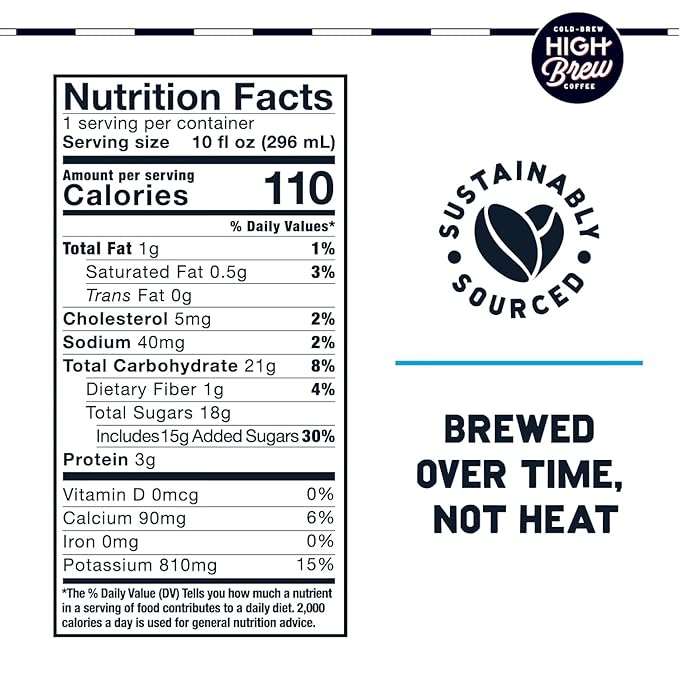 High Brew Coffee | Nitro Cold Brew Variety Pack | Sugar-Free Dairy-Free 200mg Natural Caffeine | Smooth Low-Acid Coffee Infused with Nitrogen Ready-to-Drink | Caramel Black &amp Sweet Cream Flavo