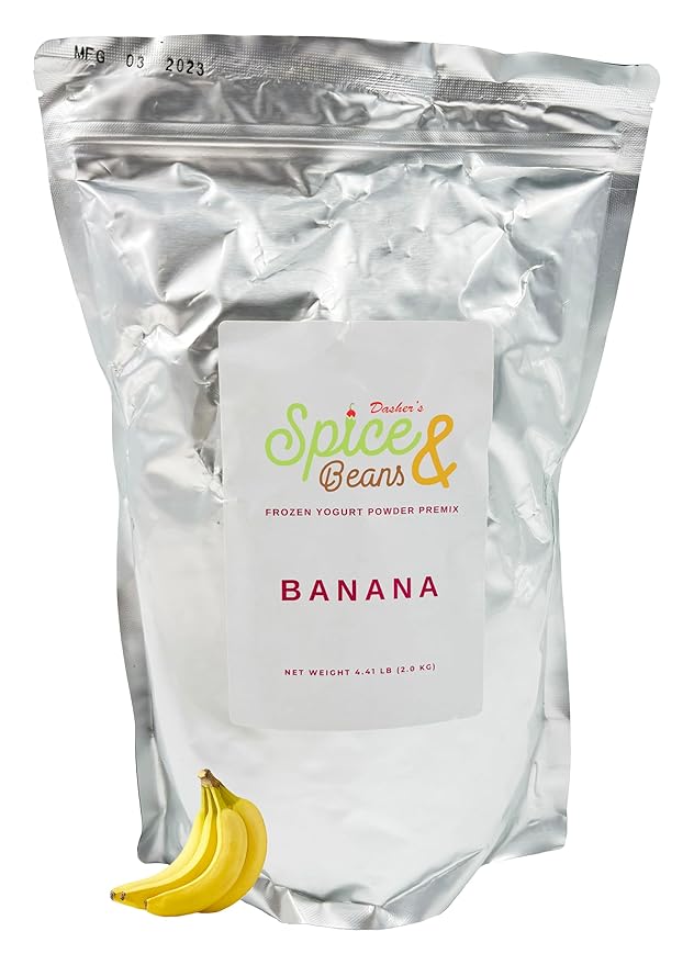 Frozen Yogurt Pre Mix Dasher's Spice &amp Beans | Gluten Free &amp Low Fat | (70.4 oz. Banana)