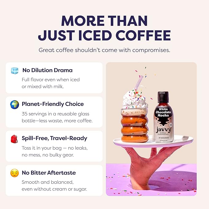 Coffee Concentrate - Limited Release Flavors - Cold Brew Coffee Perfect for Hot or Iced Instant Coffees Hot Drinks Cold Brew Concentrate 35 Servings - White Chocolate Mocha