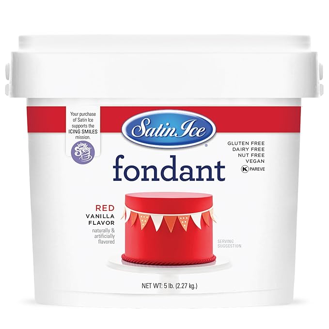 Satin Ice Fondant for Cake Decorating Red (5 Pound)