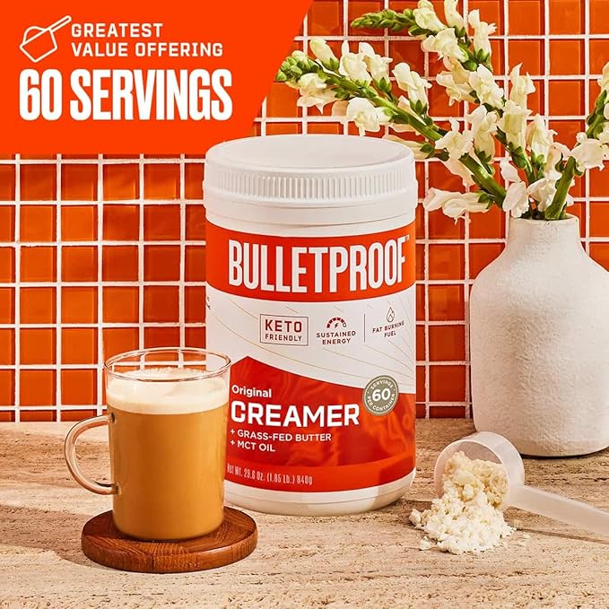Bulletproof Original Medium Roast Ground Coffee 12 Ounces (Pack of 3) and Bulletproof Original Creamer 29.6 Ounces