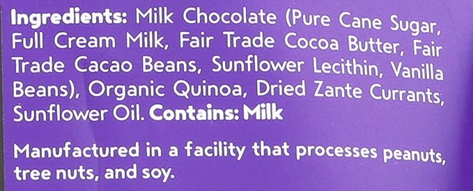 Undercover Chocolate Quinoa Crisps - Milk Chocolate + Currants Quinoa Crisps | 8-Pack 2oz Bags | Gluten Free Nut-Free Allergen Friendly Kosher