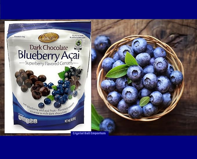 Superberry Blueberry Acai Dark Chocolate Bonbons – 2-Pack 7oz Resealable Bags (14oz Total) – Fair Trade Premium Dark Chocolate with Soft Blueberry Acai Center No Artificial Colors or Flavors