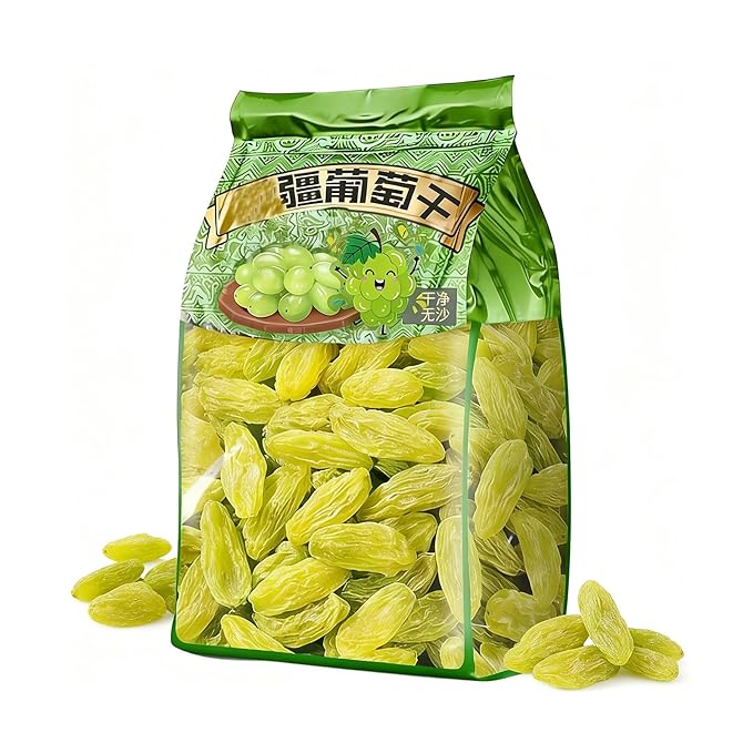 500g Green Raisins - Large Plump Soft Dried Fruit Snack No Added Sugar Ready To Eat For Baking Oatmeal Yogurt &amp Trail Mix