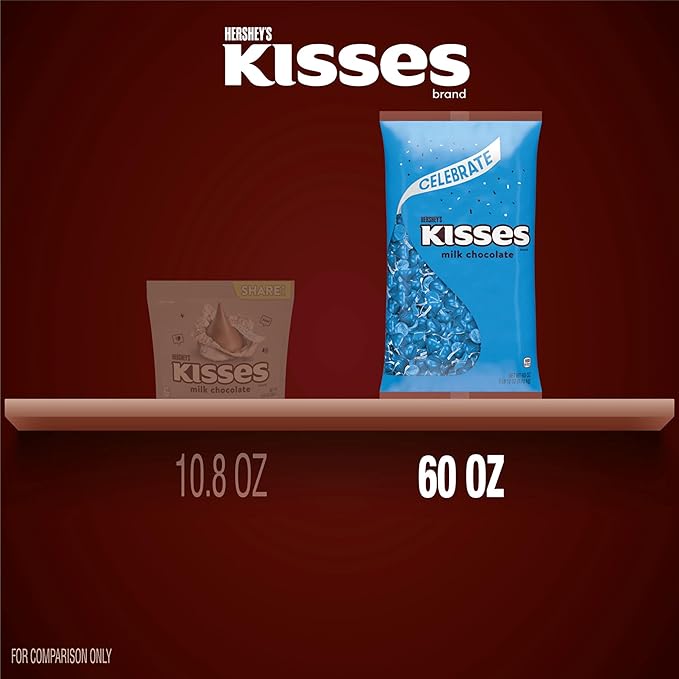 HERSHEY'S KISSES Milk Chocolate Candy Bulk Bag Great Holiday Candy and Stocking Stuffers 60 oz