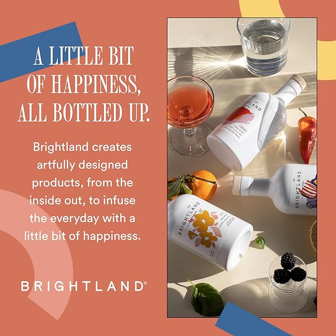 Brightland Infused Olive Oils The Artist Capsule - Cold-Pressed Made with Early-Harvest Frantoio and Arbosana Olives - High Polyphenol &amp Infused Olive Oil - 12.7 Fl Oz (Pack of 4)