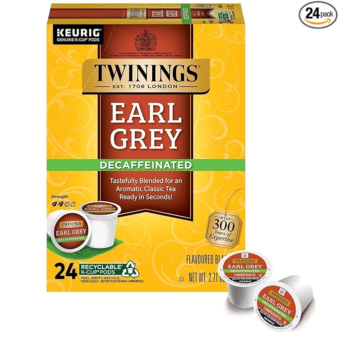 Twinings Earl Grey Decaf Tea Keurig K-Cups 24 Count