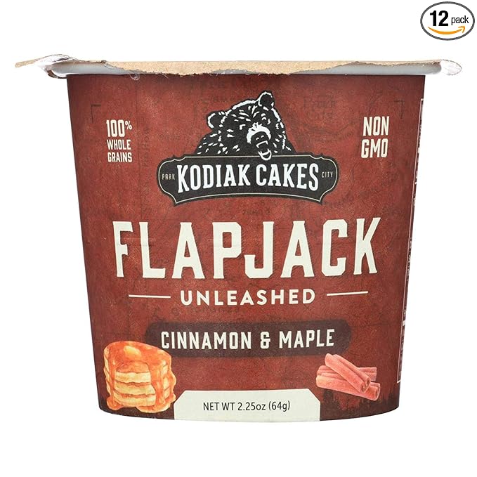 KODIAK CAKES Flapjack Onthego Cinn Mpl Pack of 12 Size 2.25 OZ (Low Carb Kosher)