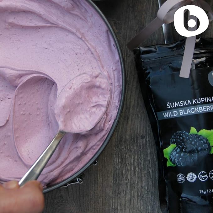 Organic Blackberry Powder from Freeze Dried Blackberries Organic Blackberries – Rich in Anthocyanin &amp Polyphenols for Smoothies Baking Flavoring and Food Coloring – 6oz