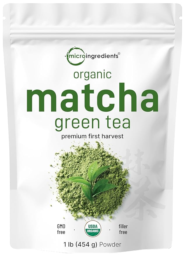 Micro Ingredients Organic Matcha Green Tea Powder First Harvest Culinary Grade from Japan 100% Pure &amp Unflavored Great for Tea Latte &amp Smoothies Non-GMO No Sugar Eco-Friendly Packagin