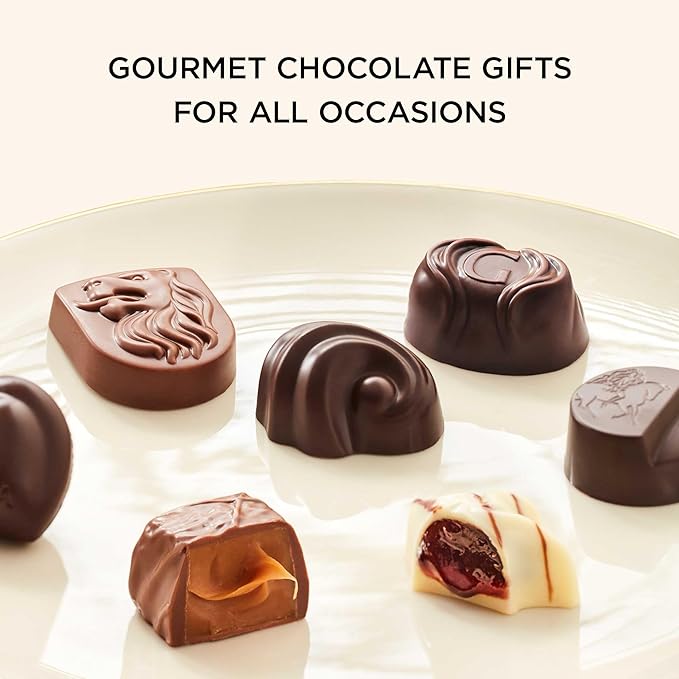 Godiva Chocolatier Gold Ribbon 9-Piece Assorted Chocolate Gift Box – Gourmet Chocolate Candy Variety Pack – Dark Caramel Milk Chocolate Nuts– Gift Basket for Congratulations Birthday and Anniversar