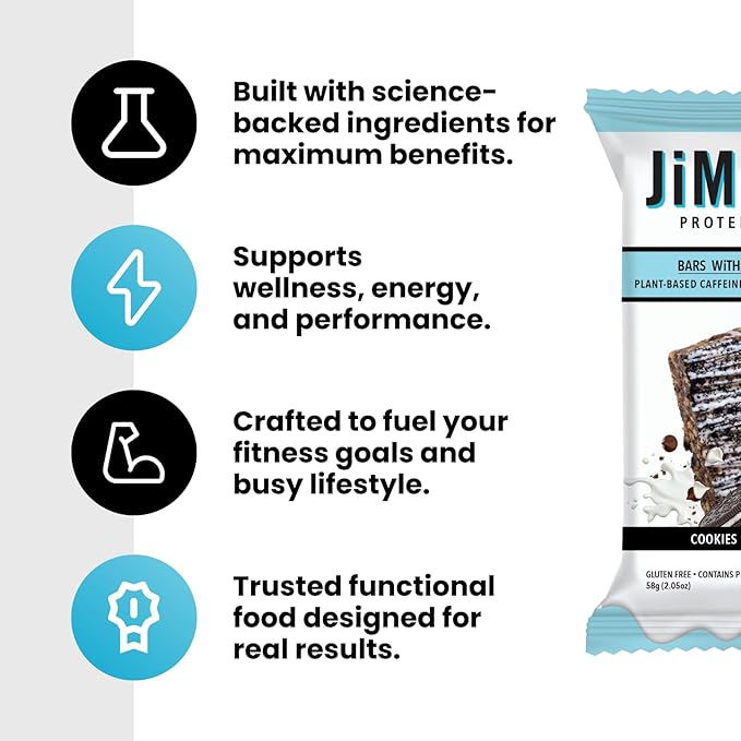 JiMMYBAR! - Immune! Orange Citrus Blast Protein Bars - 9g Protein Bar - 12 Count - 58g of Real Food - 300% of Daily Vitamin C - Chewy &amp Soft Meal Replacement Bar - Hand Drizzled Topping
