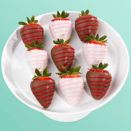 A Gift Inside Love Bites Dipped Strawberries - 9 Fun Size Berries for Valentine's Day Gift Birthday Thank You