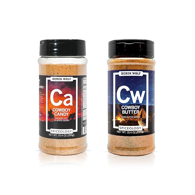 Spiceology – Derek Wolf Cowboy Collection – Seasoning Bundle Containing Cowboy Butter &amp Cowboy Candy – Gourmet Spice Blends for BBQ Grilling and Everyday Cooking