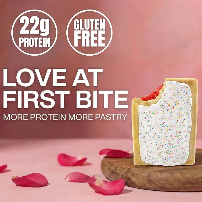 Legendary Foods 22g Protein Pastry 0g Added Sugar Low Carb Gluten Conscious Keto Snack Ideal for Glucose Management Includes Whey Protein Isolate 8 Pack Frosted Strawberry