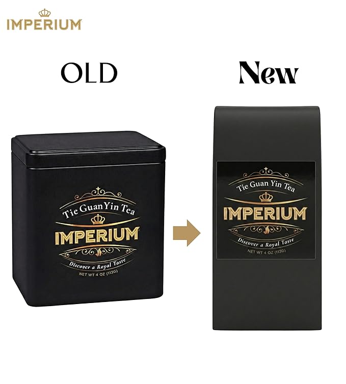Imperium Tie Guan Yin Loose Leaf Tea (4oz) – Premium Chinese Oolong Green Tea Brews 100 Cups Hand-Picked Smooth Floral Aroma &amp Natural Velvety Sweetness