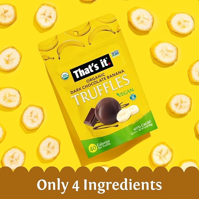 That's it Organic Dark Chocolate &amp Banana Truffles. 100% Plant-Based Vegan Gluten-Free All Natural (3 Pack)