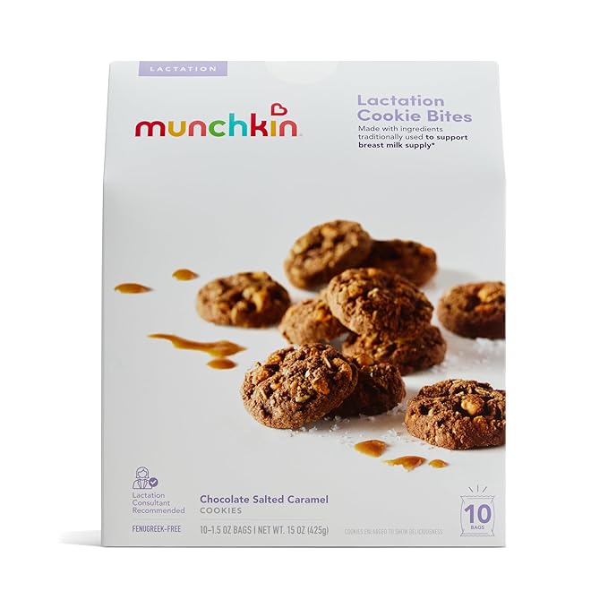 Munchkin Milkmakers Lactation Cookie Bites Chocolate Salted Caramel 10 Ct