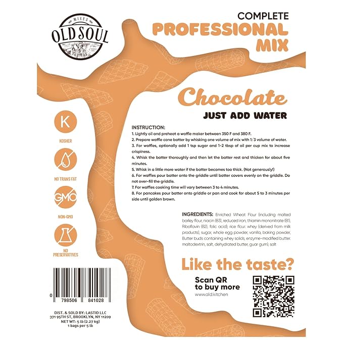 ALDKitchen Bubble Waffle Mix | Soy free | Nut free | Dough Mix for Egg Waffles (Chocolate 5Lb)