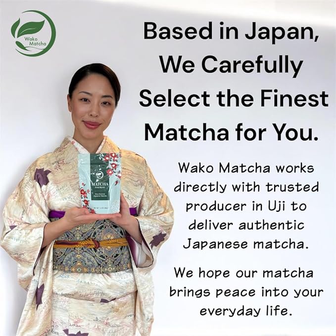 Wako Matcha Single-Origin Uji Matcha from Kyoto Japan (40g / 1.4 oz) – First Harvest Authentic Ceremonial Grade Green Tea Powder for Your Daily Morning Boost Café-Quality Hot or Iced Matcha and L