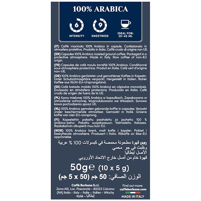 Caffè Borbone 100% Arabica Aluminum Capsules Compatible with Nespresso Original Machines Medium Roast 100 Count