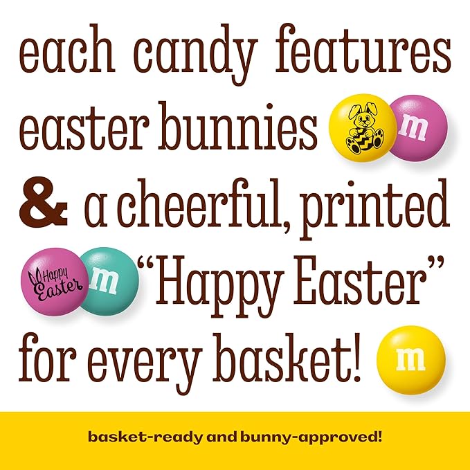 M&ampM'S WORLD Easter Milk Chocolate Candy Favors Festive Spring Themed Treats in sharable favor packs Perfect for Egg Hunts Basket Fillers Party Favors and Seasonal Snacking